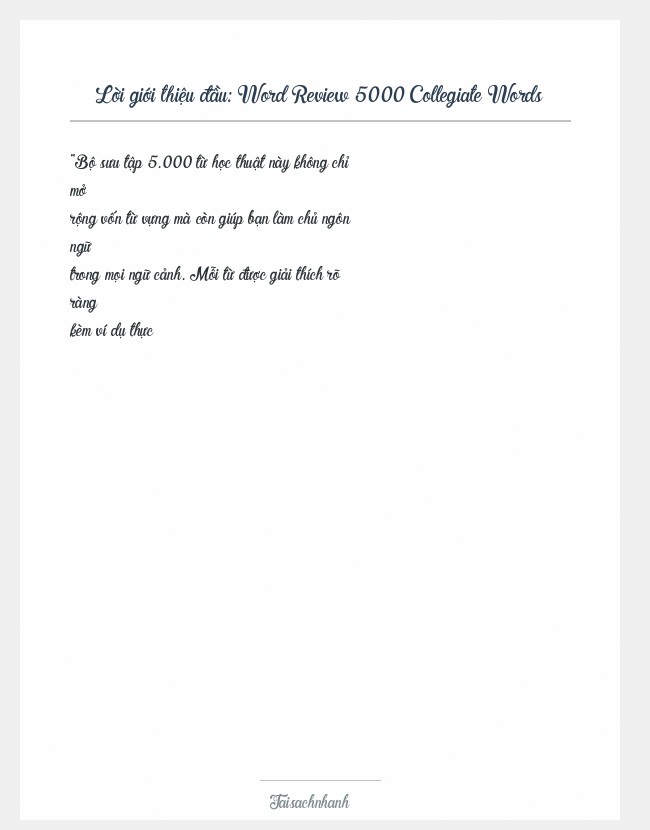 Trích đoạn Word Review 5000 Collegiate Words