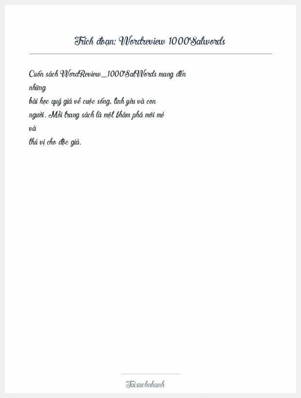 Trích đoạn Wordreview 1000Satwords