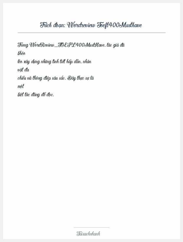 Trích đoạn Wordreview Toefl400Musthave