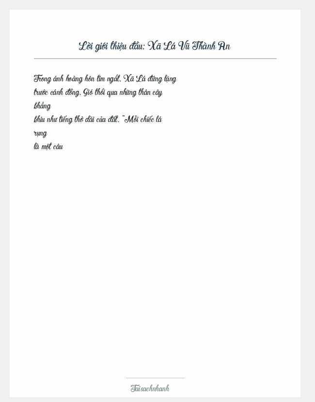 Trích đoạn Xã Lá Vũ Thành An