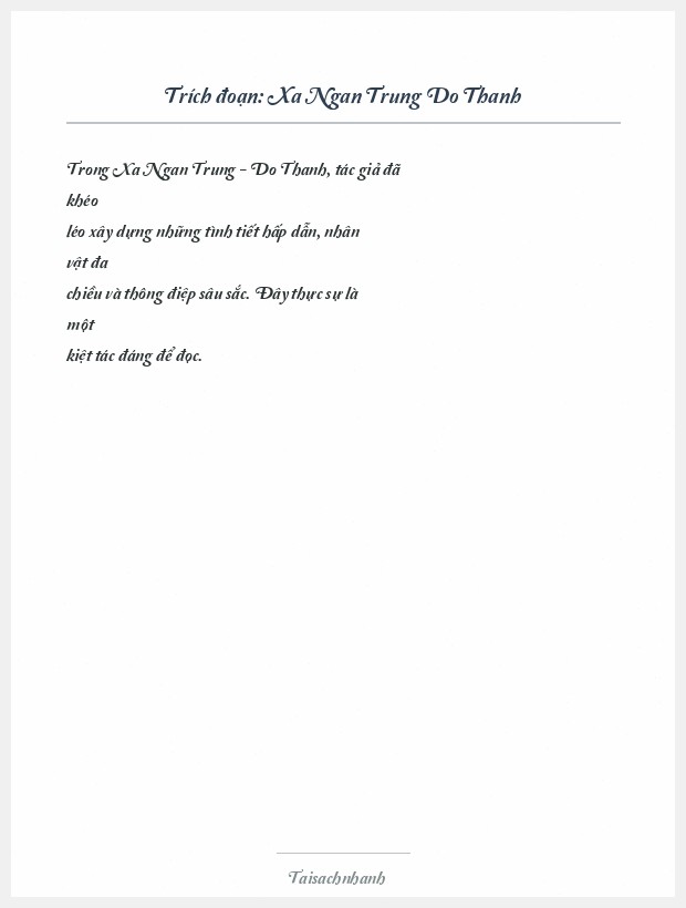 Trích đoạn Xa Ngan Trung Do Thanh