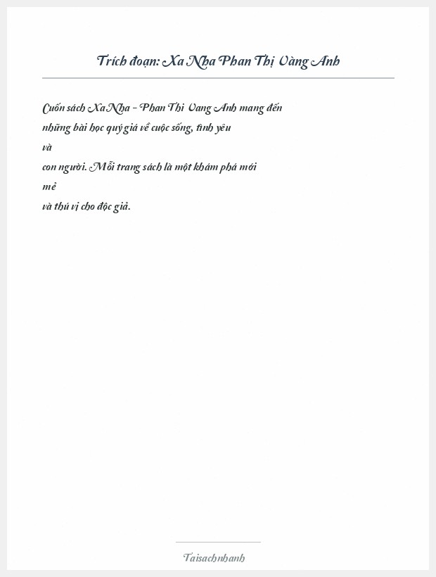 Trích đoạn Xa Nha Phan Thị Vàng Anh