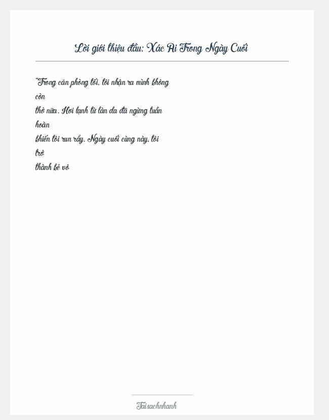 Trích đoạn Xác Ai Trong Ngày Cuối