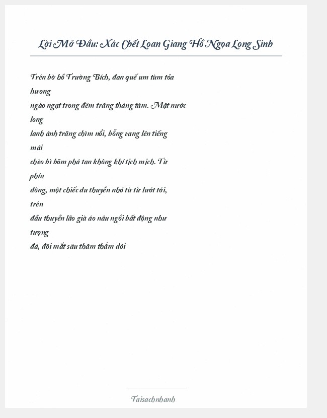 Trích đoạn Xác Chết Loan Giang Hồ Ngọa Long Sinh