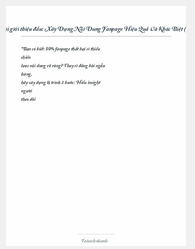 Trích đoạn Xây Dựng Nội Dung Fanpage Hiệu Quả Và Khác Biệt (1)