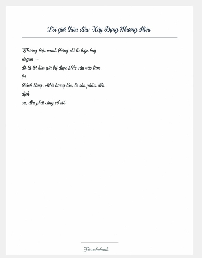 Trích đoạn Xây Dựng Thương Hiệu