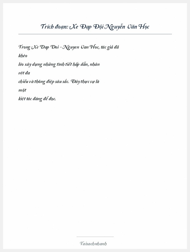 Trích đoạn Xe Đạp Đội Nguyễn Văn Học