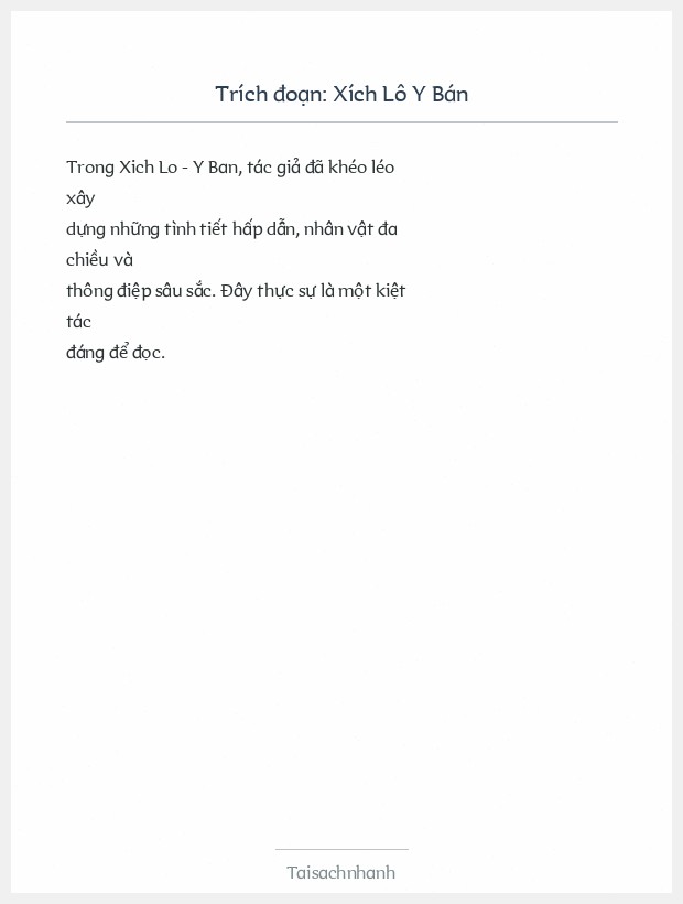 Trích đoạn Xích Lô Y Bán