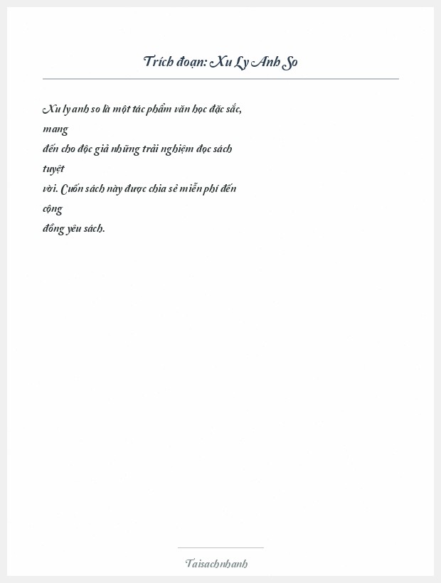 Trích đoạn Xu Ly Anh So