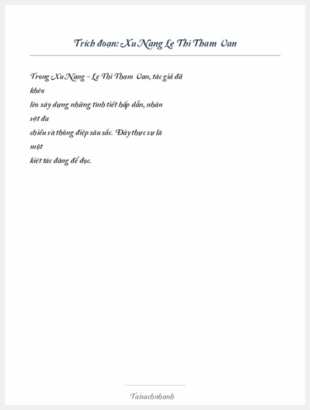 Trích đoạn Xu Nang Le Thi Tham Van