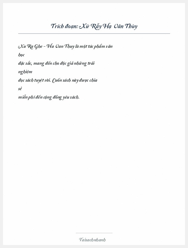 Trích đoạn Xứ Rẫy Hạ Vân Thùy