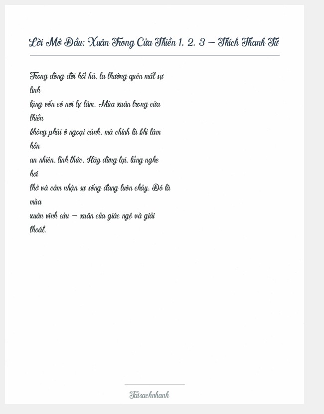 Trích đoạn Xuân Trong Cửa Thiền 1, 2, 3 - Thích Thanh Từ