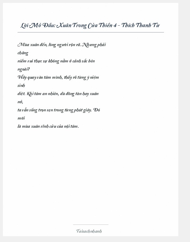 Trích đoạn Xuân Trong Cửa Thiền 4 - Thích Thanh Từ
