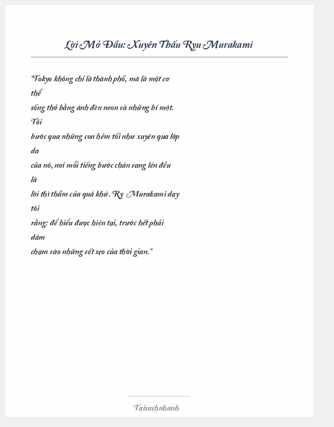 Trích đoạn Xuyên Thấu Ryu Murakami
