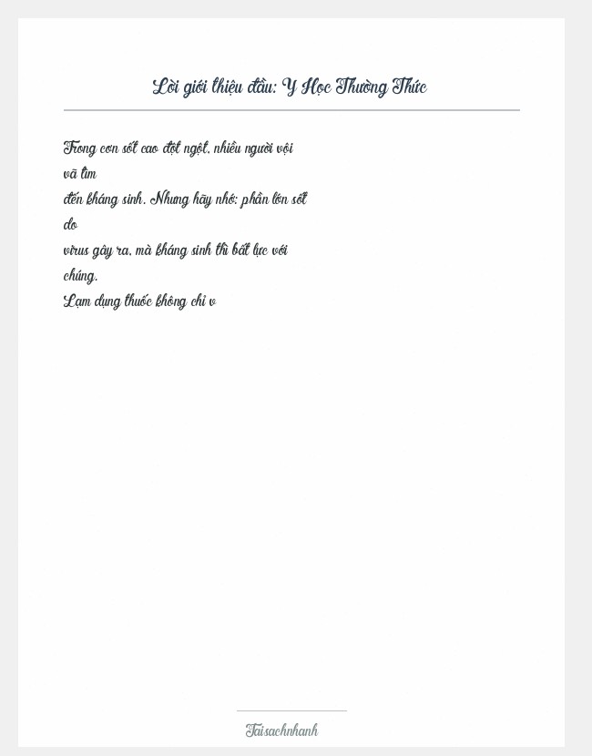 Trích đoạn Y Học Thường Thức