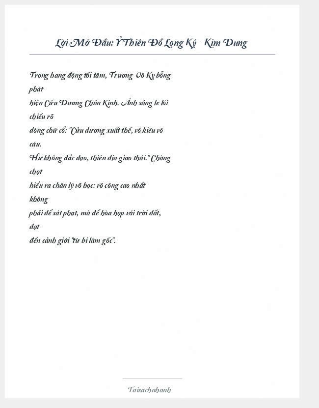 Trích đoạn Ỷ Thiên Đồ Long Ký - Kim Dung