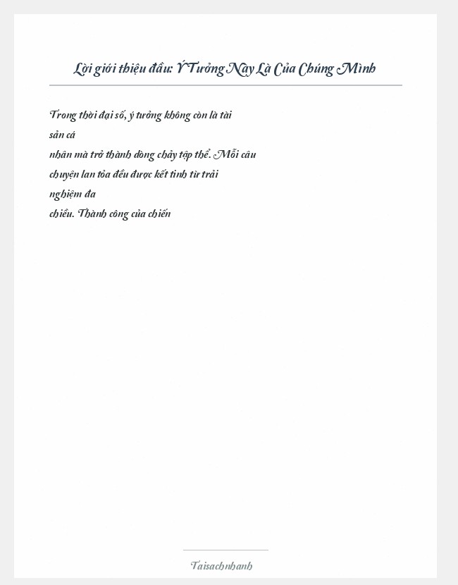 Trích đoạn Ý Tưởng Này Là Của Chúng Mình