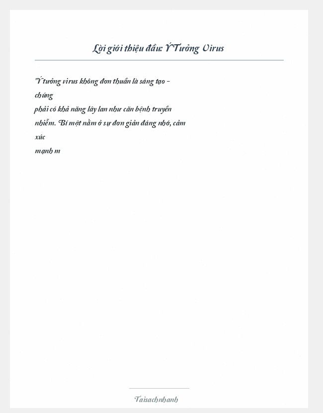 Trích đoạn Ý Tưởng Virus