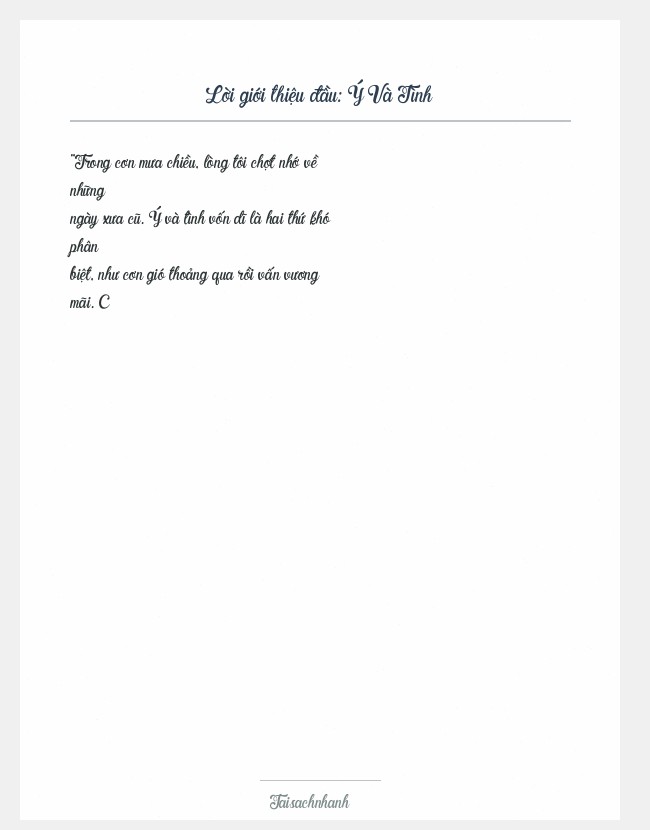 Trích đoạn Ý Và Tình