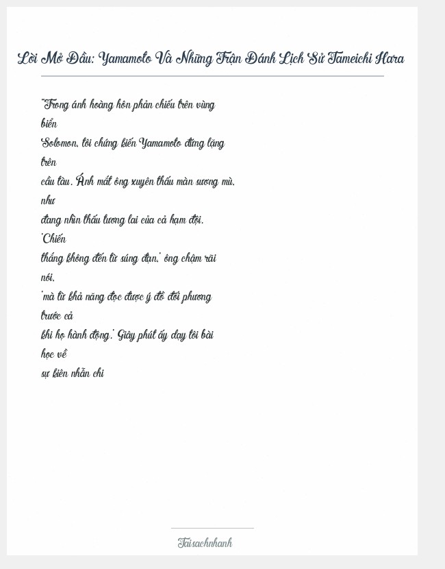 Trích đoạn Yamamoto Và Những Trận Đánh Lịch Sử Tameichi Hara