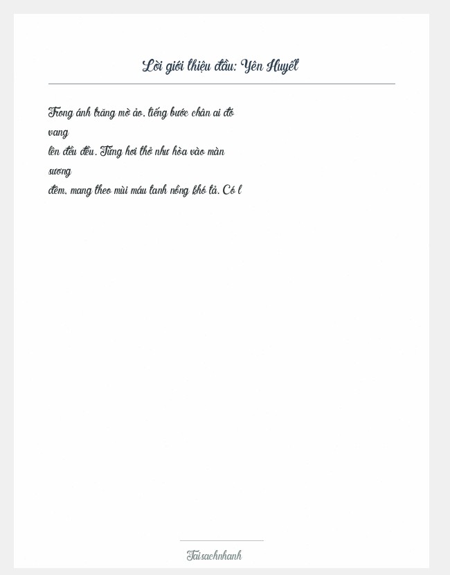 Trích đoạn Yên Huyết