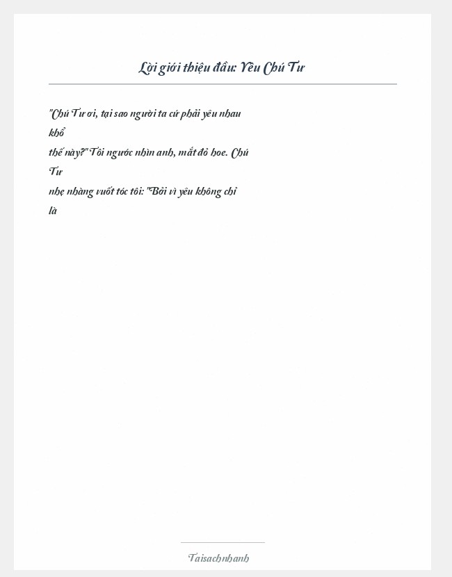 Trích đoạn Yêu Chú Tư