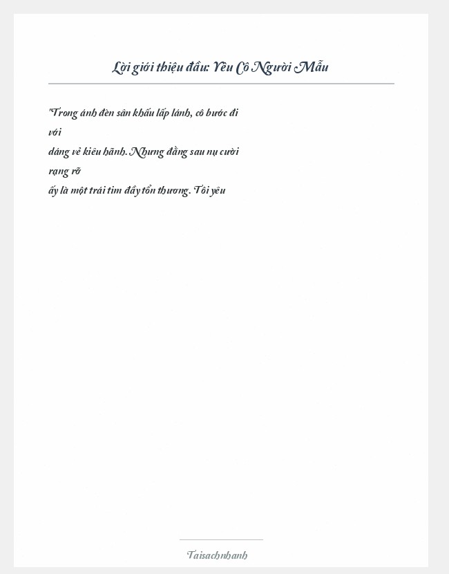 Trích đoạn Yêu Cô Người Mẫu