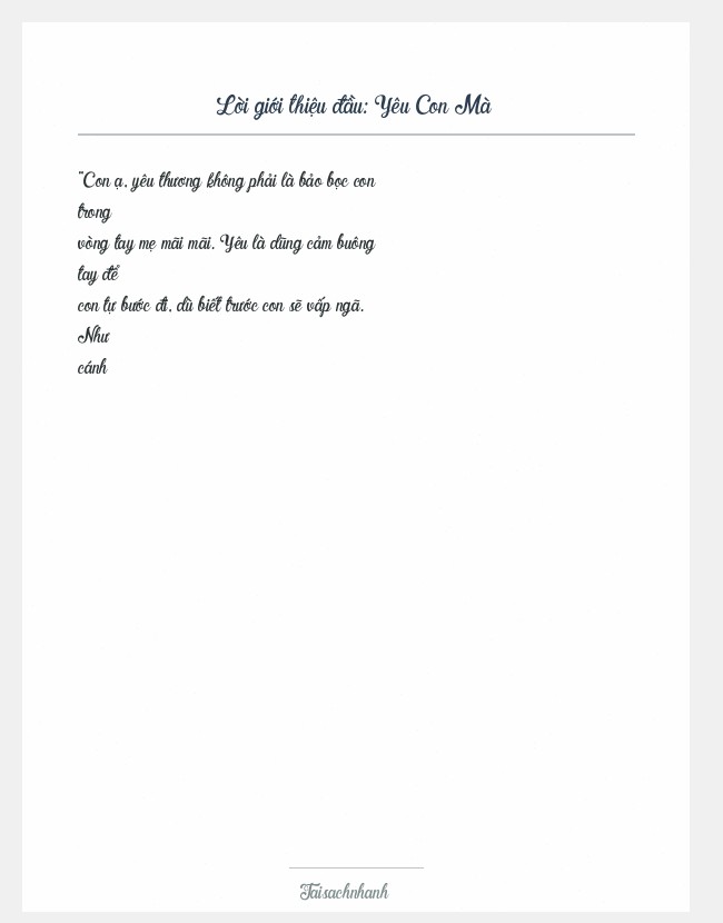 Trích đoạn Yêu Con Mà