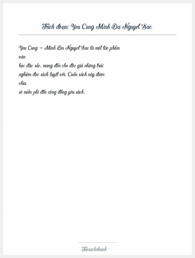 Trích đoạn Yeu Cung Minh Da Nguyet Sac