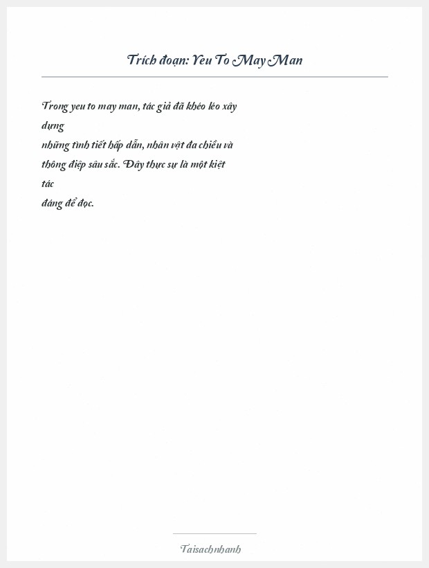 Trích đoạn Yeu To May Man