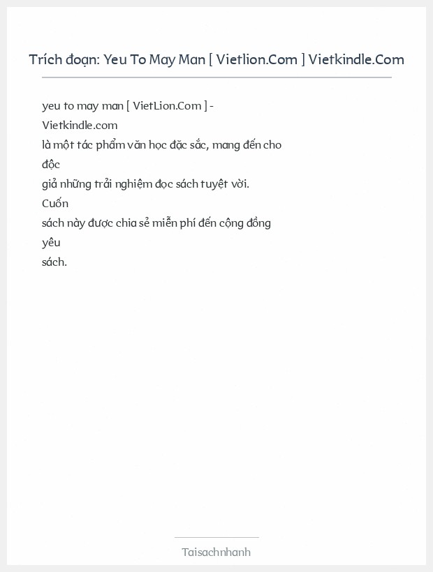 Trích đoạn Yeu To May Man [ Vietlion.Com ] Vietkindle.Com
