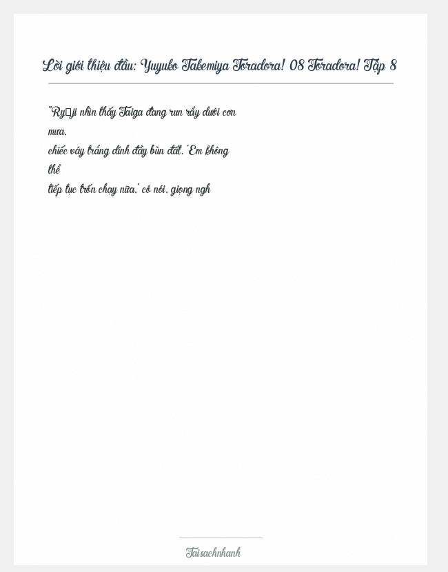 Trích đoạn Yuyuko Takemiya Toradora! 08 Toradora! Tập 8