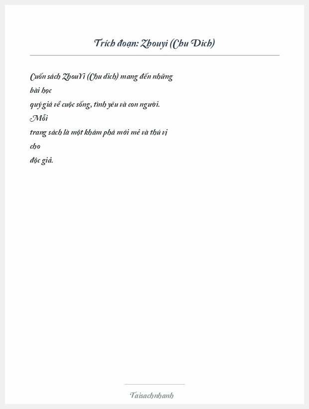 Trích đoạn Zhouyi (Chu Dich)