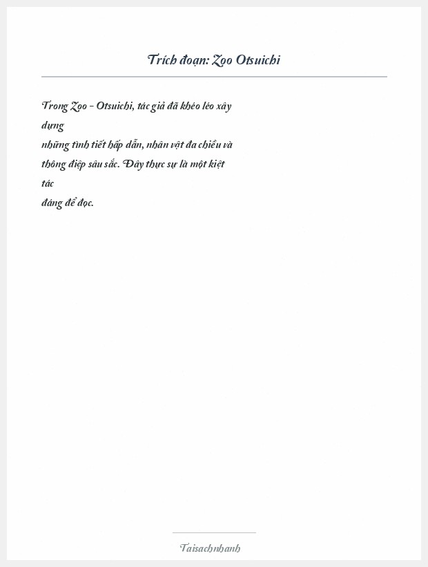 Trích đoạn Zoo Otsuichi