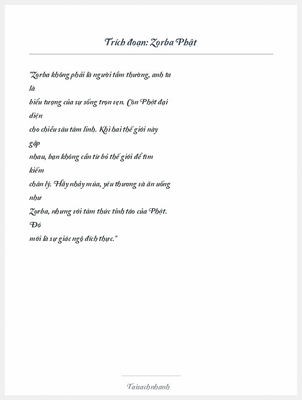 Trích đoạn Zorba Phật