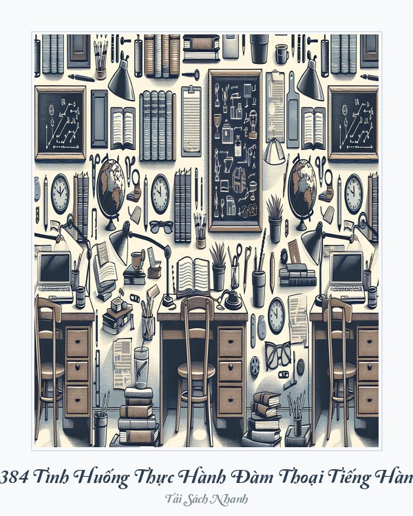 Bìa sách 384 Tình Huống Thực Hành Đàm Thoại Tiếng Hàn