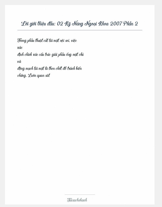 Trích đoạn 02 Kỹ Năng Ngoại Khoa 2007 Phần 2