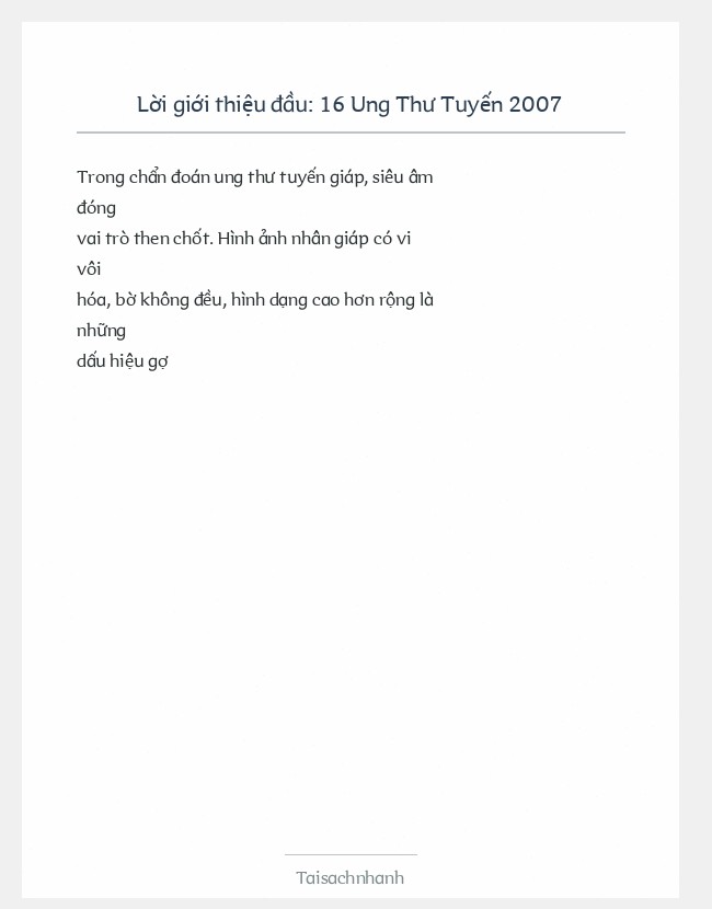 Trích đoạn 16 Ung Thư Tuyến 2007