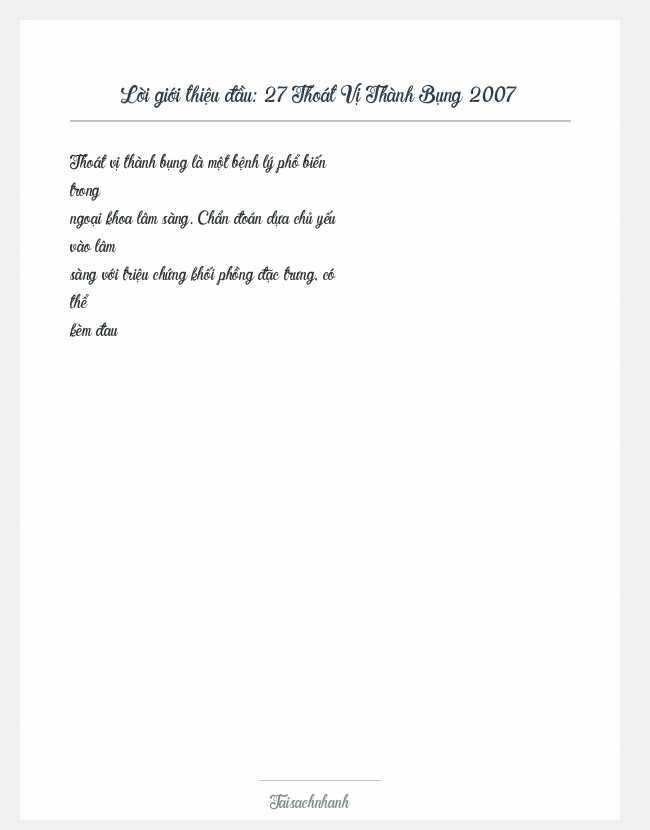 Trích đoạn 27 Thoát Vị Thành Bụng 2007