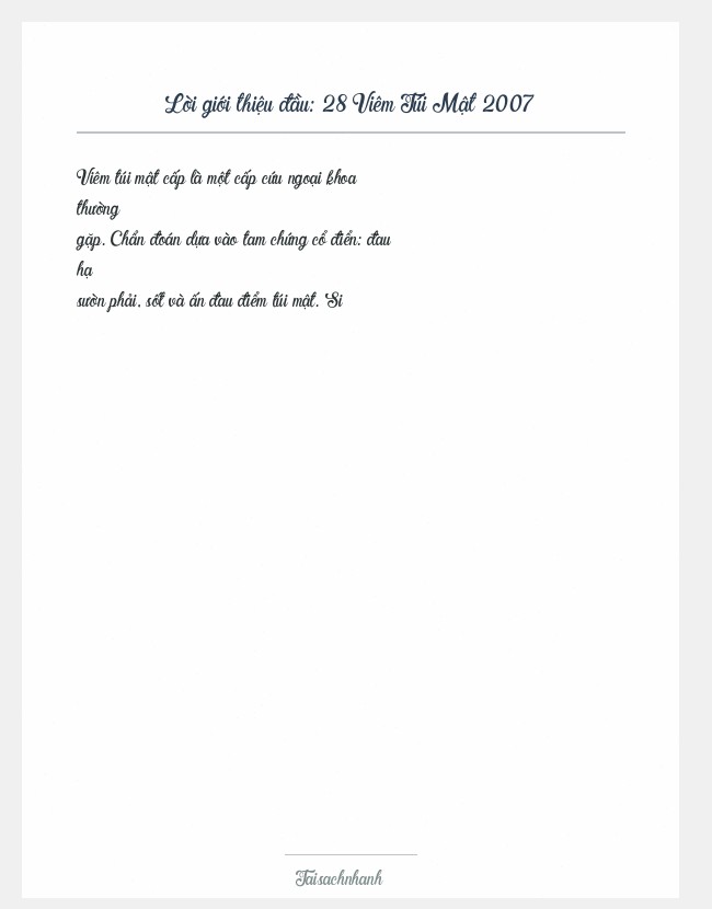 Trích đoạn 28 Viêm Túi Mật 2007