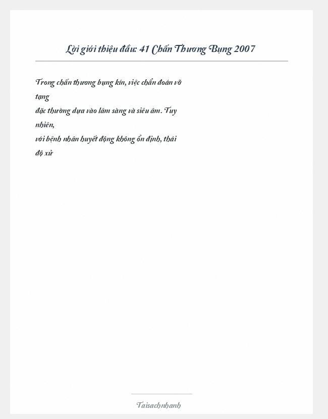 Trích đoạn 41 Chấn Thương Bụng 2007