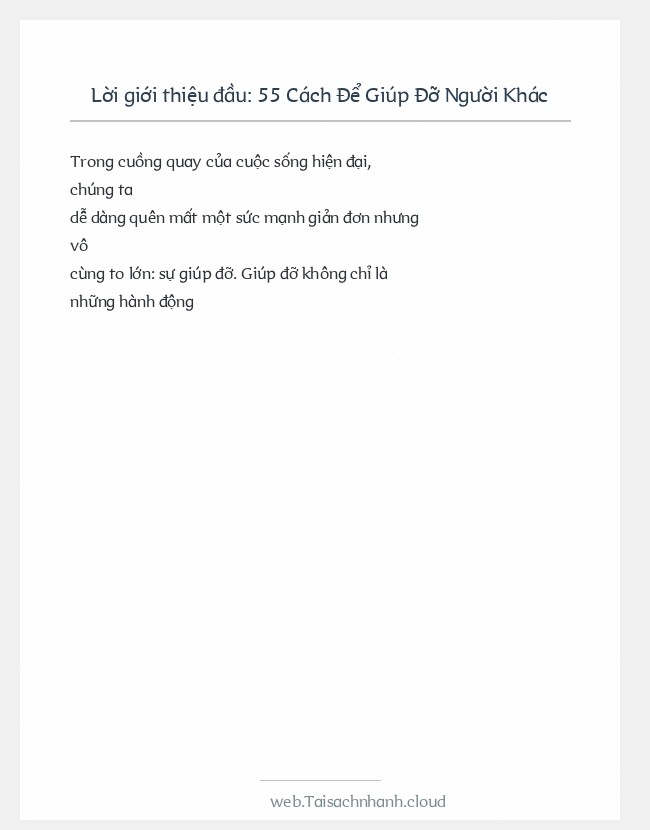 Trích đoạn 55 Cách Để Giúp Đỡ Người Khác