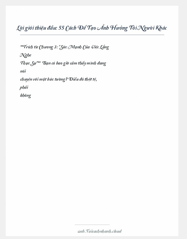 Trích đoạn 55 Cách Để Tạo Ảnh Hưởng Tới Người Khác