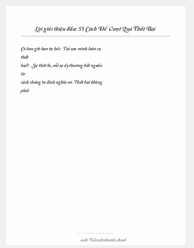 Trích đoạn 55 Cách Để Vượt Qua Thất Bại