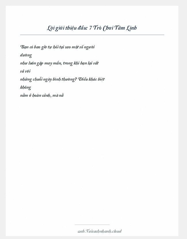 Trích đoạn 7 Trò Chơi Tâm Linh