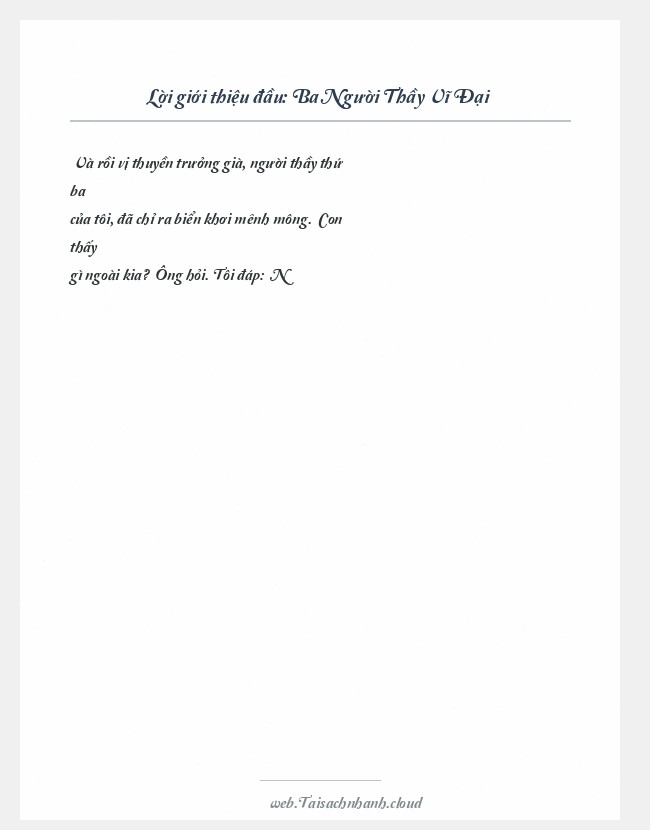 Trích đoạn Ba Người Thầy Vĩ Đại