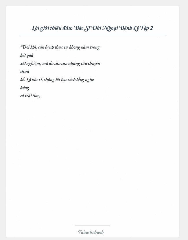 Trích đoạn Bác Sĩ Đời Ngoại Bệnh Lý Tập 2