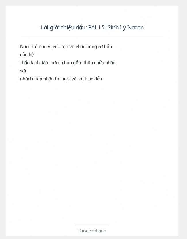 Trích đoạn Bài 15. Sinh Lý Nơron