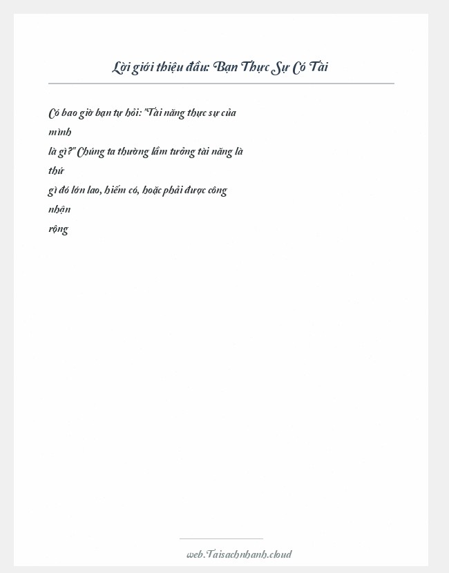 Trích đoạn Bạn Thực Sự Có Tài