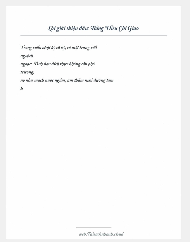 Trích đoạn Bằng Hữu Chi Giao